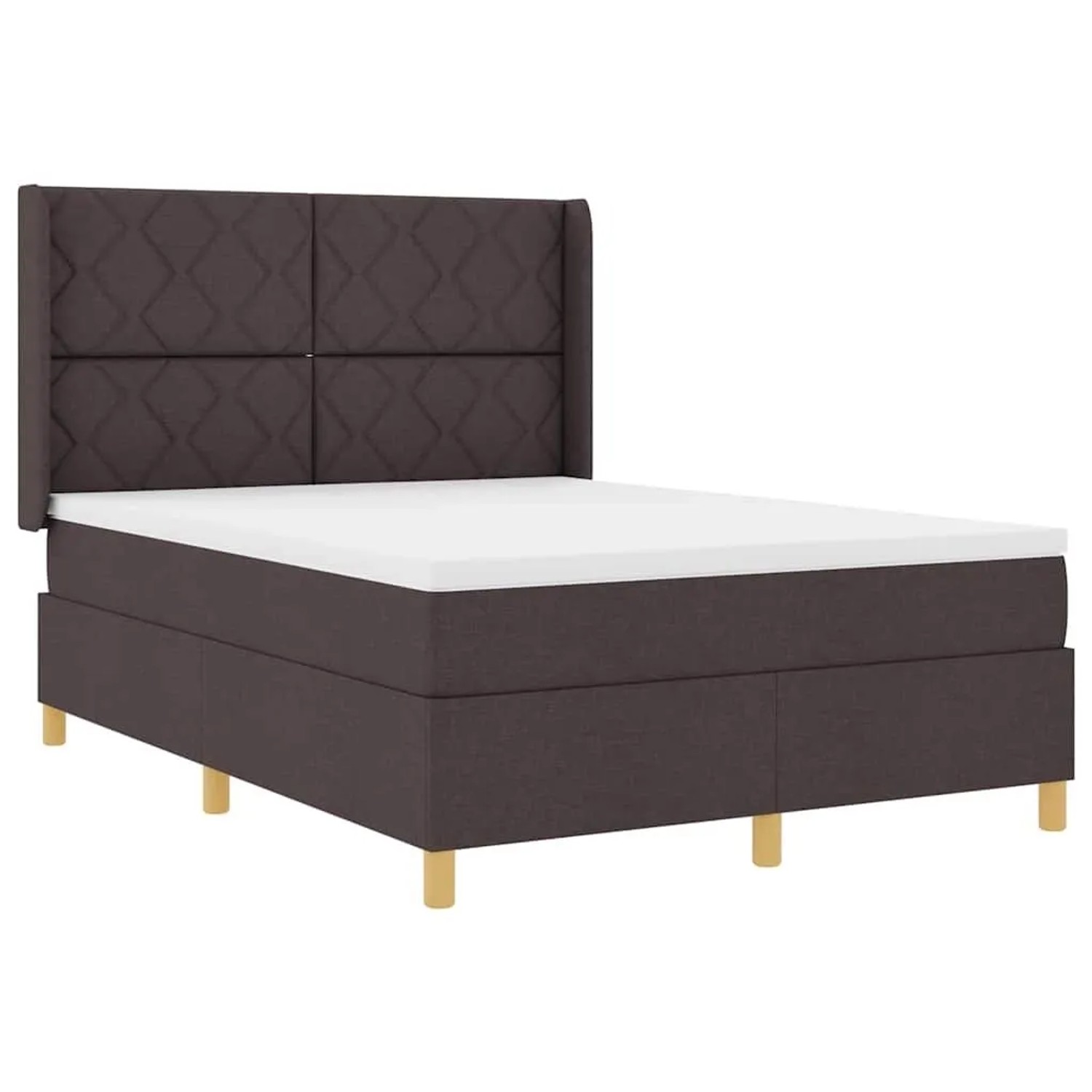 vidaXL Boxspringbett mit Matratze Braun 160 x 200 cm Stoff 3343766