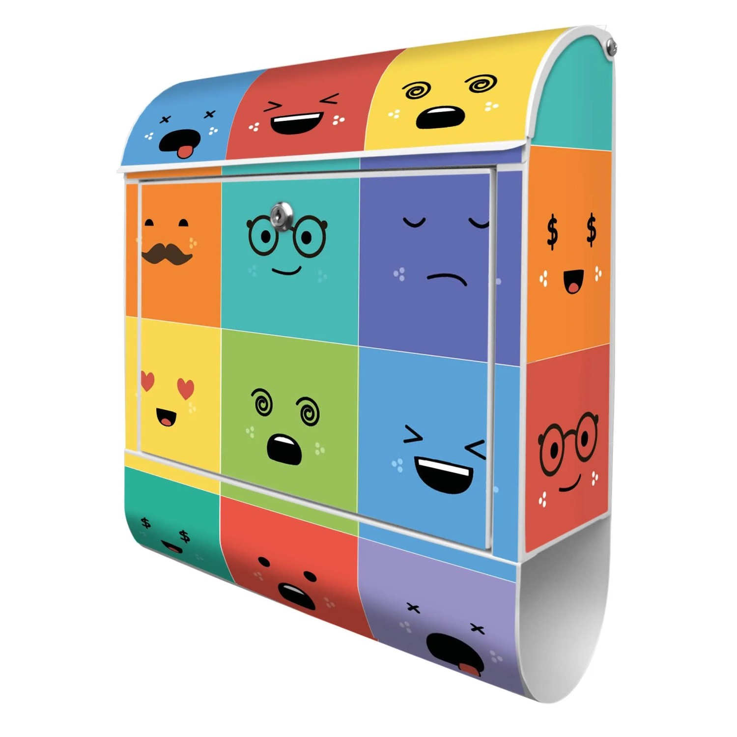 Banjado Design Briefkasten Weiß Pulverbeschichtet 39x47x14cm 2 Schlüssel Mi günstig online kaufen