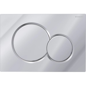 Geberit Sigma01 Drückerplatte, verchromt glänzend, für 2-Mengen-Spülung.