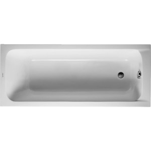 Duravit D-Code Rechteck-Badewanne, 170x70 cm, Einbau, Ablauf im Fußbereich, Weiß.
