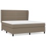 Boxspringbett Taupe (160x200 cm) mit Matratze und Kopfteil. Stoffbezogenes Bett mit Lattenrost.