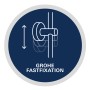 Symbol für Grohe QuickFix: Duschsystem mit verstellbarer Wandhalterung für einfache Montage.
