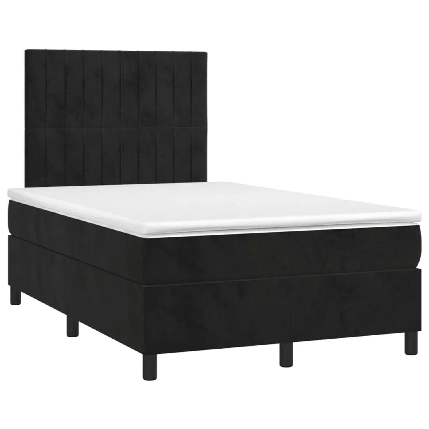 vidaXL Boxspringbett mit Matratze Schwarz 120x200 cm Samt 3143135 günstig online kaufen