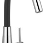 baliv Waschtischarmatur WT-690, verchromt mit flexiblem, schwarzem Silikonauslauf.