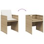 Gartenstuhl aus Rattan, beige, stapelbar zur platzsparenden Aufbewahrung. Teil der 15-tlg. Essgruppe.