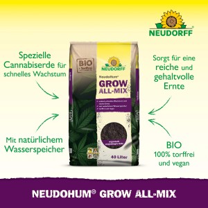 Sack Neudorff Neudohum Grow All-Mix Pflanzerde, torffrei, 40 l für schnelles Wachstum.