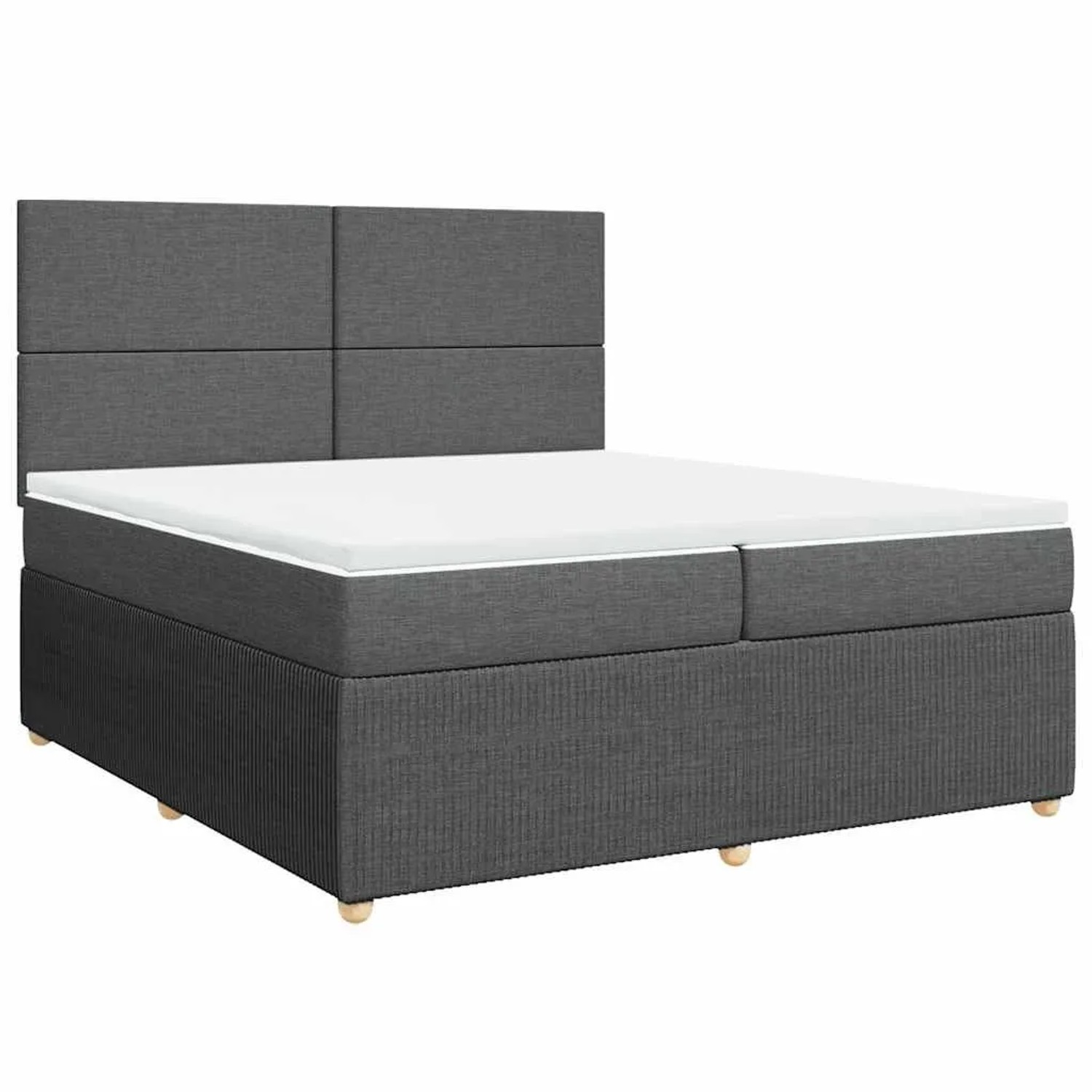 vidaXL Boxspringbett mit Matratze Dunkelgrau 200x200 cm Stoff 3294457