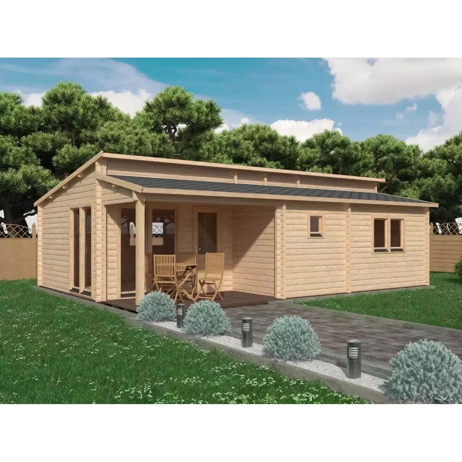 Alpholz Gartenhaus/Gerätehaus Edith Pultdach 656 cm x 921 cm Braun