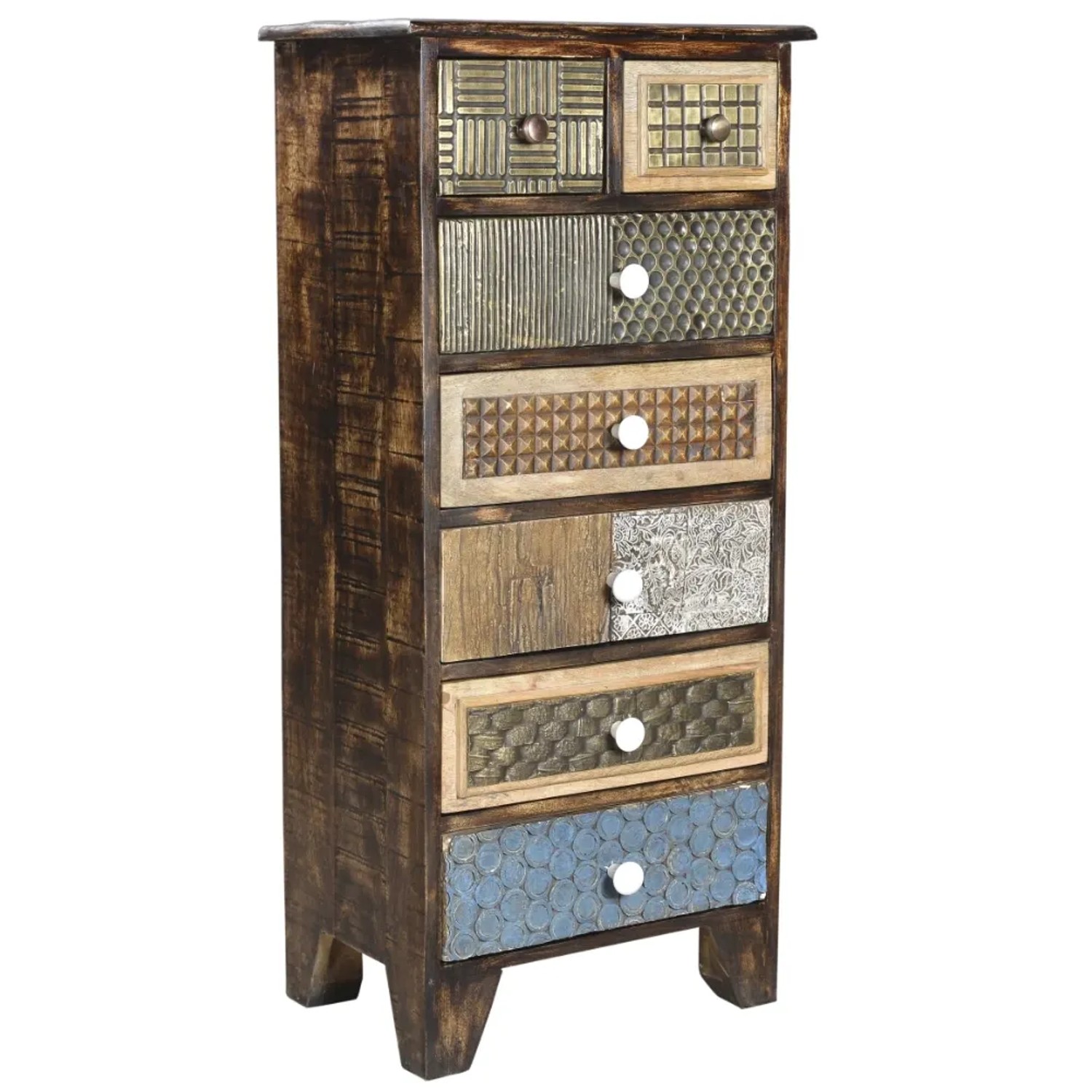 DELUKE Kommode IVAR Holz Mehrfarbig 110x50x35cm Schrank Schlafzimmer Sideboard