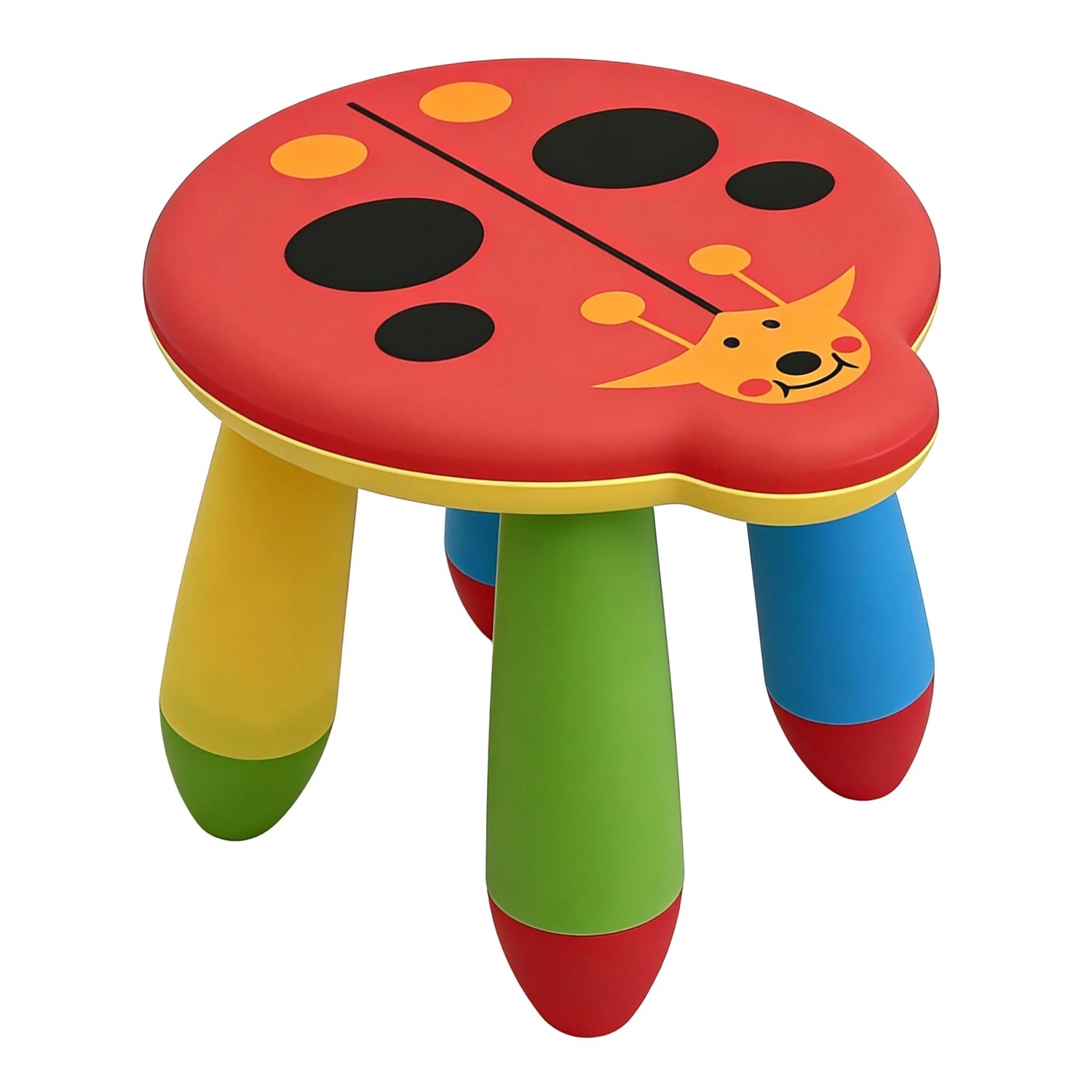 Relaxdays Kindersitzhocker Polypropylen Bunt Marienkäfer Pflegeleicht Abwischbar Robust