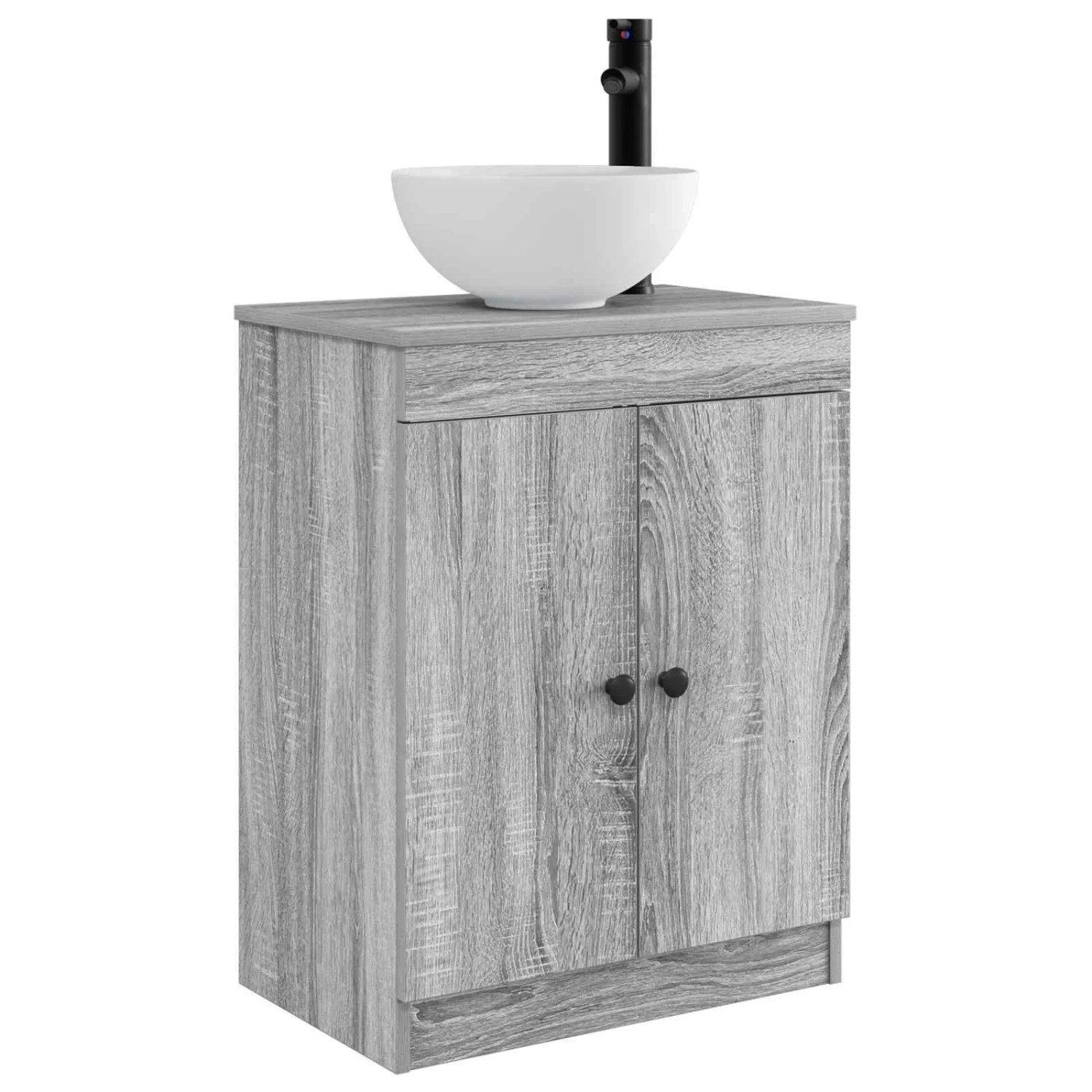 vidaXL Badezimmerschrank mit Waschbecken Grau Sonoma 54 x 35 x 83 cm 890119