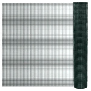 vidaXL Drahtzaun für Hühner Verzinkt mit PVC-Beschichtung 25x1 m Grün 140439