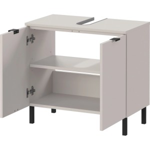 Germania Waschbecken-Unterschrank Kaschmir, 2 Türen, verstellbarer Einlegeboden, schwarze Metallfüße. Modernes Badmöbel.