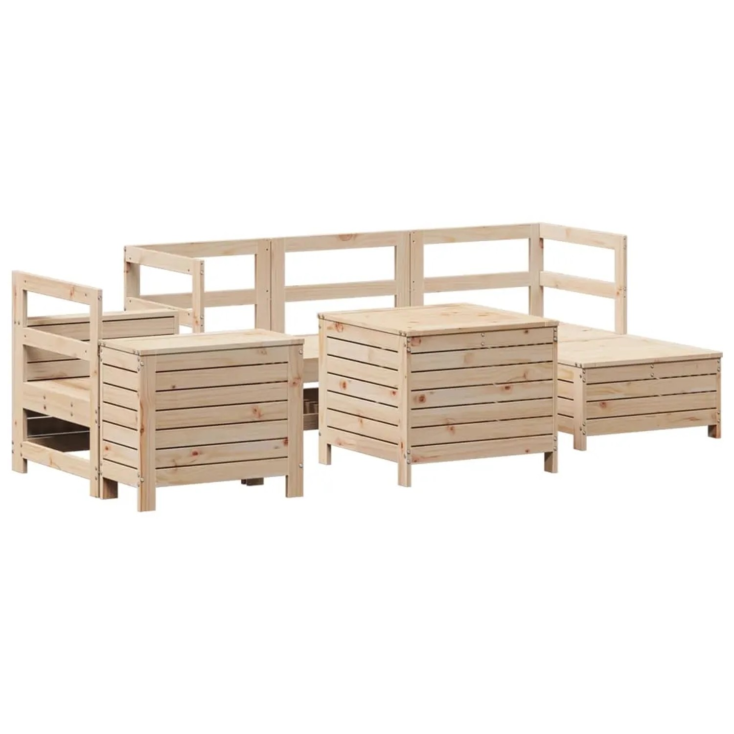 vidaXL 7-Tlg Garten-Sofagarnitur Massivholz Kiefer 3250524 günstig online kaufen