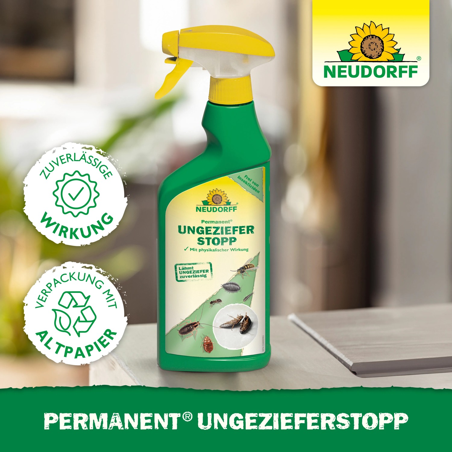 Neudorff Ungezieferstopp Permanent 500ml: Spray gegen Ungeziefer wie Ameisen und Silberfische.