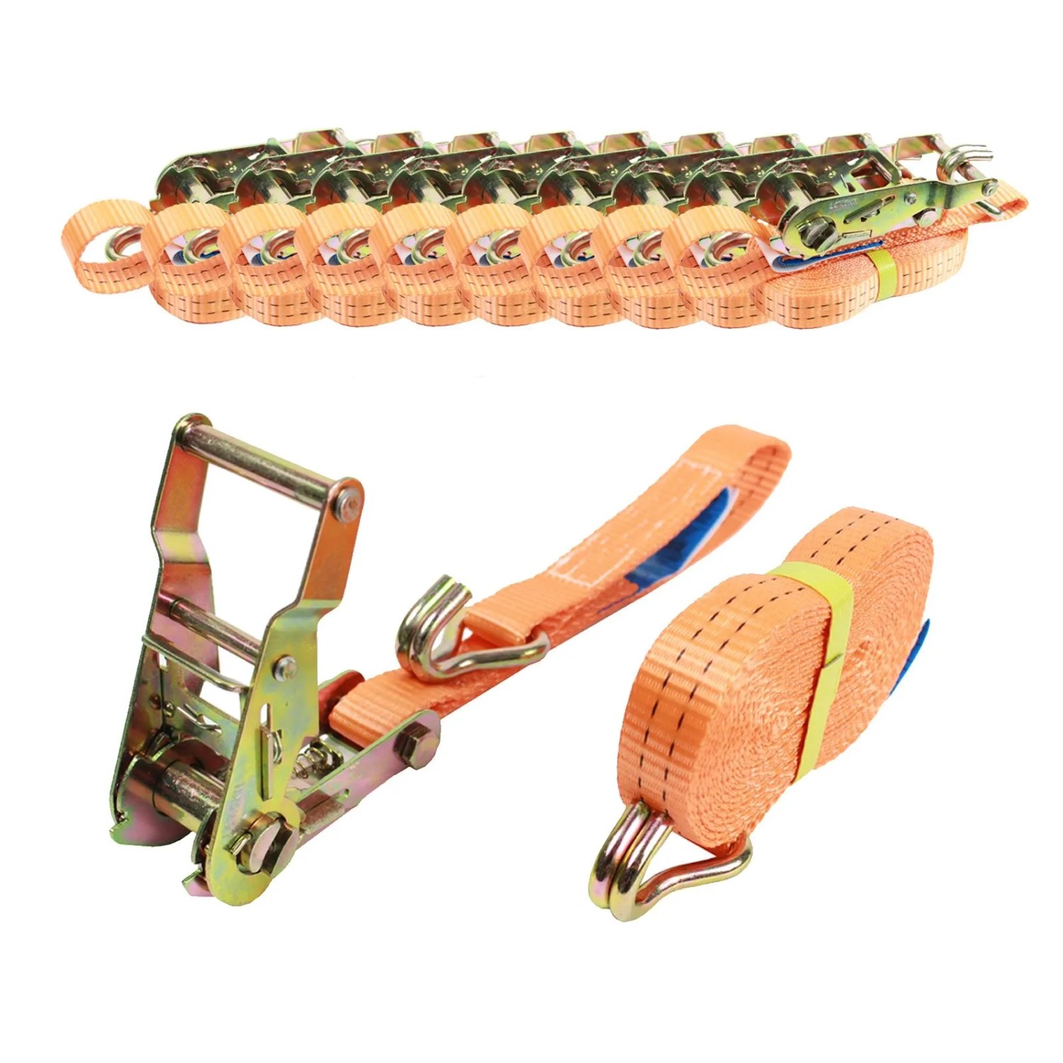 TRUTZHOLM 10x Profi Ratschen Spanngurt 2 Teilig 5m 1,5t 1500kg TÜV/GS Orange