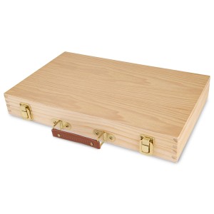 Artina Leonardo Malset im Holzkoffer, 45-teilig, geschlossen mit Tragegriff.