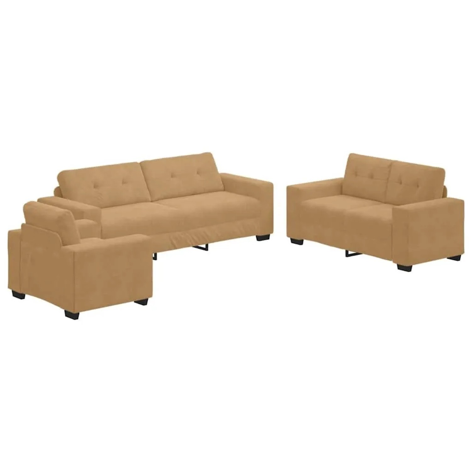 vidaXL Sofa Set 3-Tlg Braun 221 x 80 x 80 cm Samt 3324646