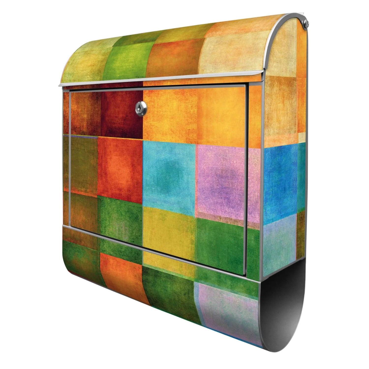 Banjado Design Briefkasten Silber Pulverbeschichtet 39x47x14cm 2 Schlüssel günstig online kaufen