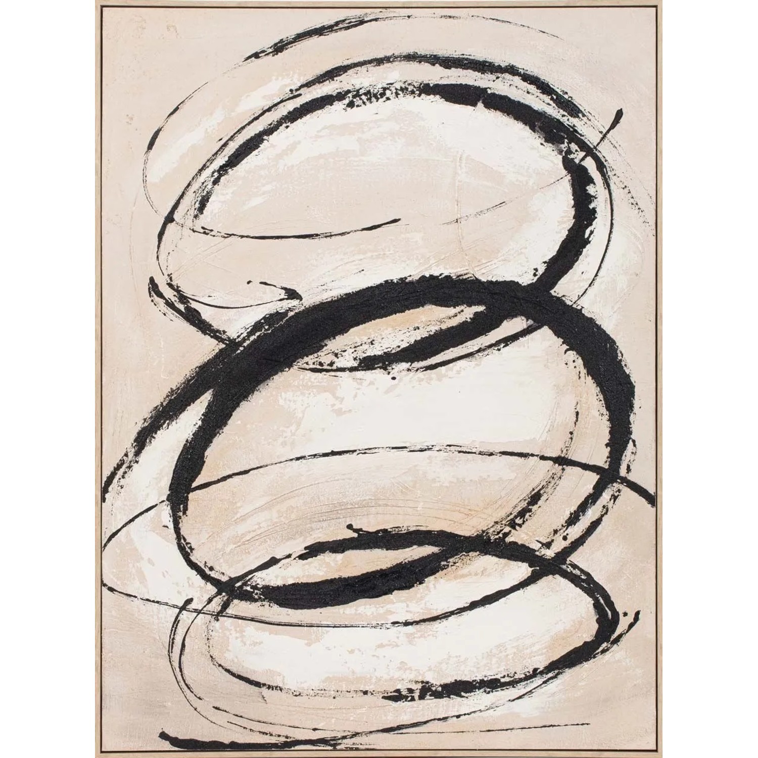 Art Universe Leinwandbild Nature Swirls Graphite 90 x 120 cm