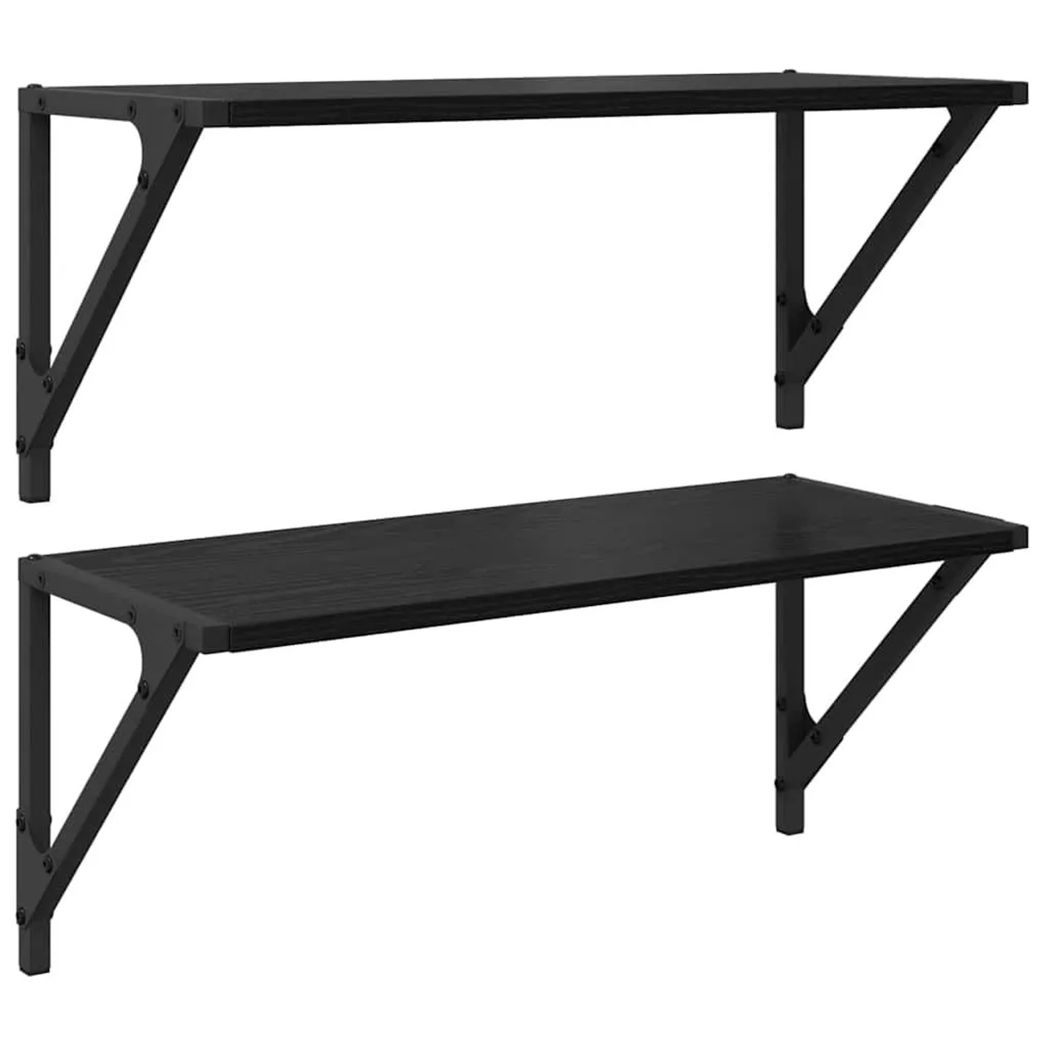 vidaXL Wandregale 2 Stk Schwarz Eichen-Optik 60 x 25 x 25,5 cm 882858