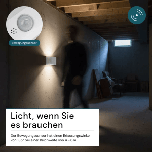 LUXULA 6er Set Akku Wandleuchte Innen Up- Downlight Dimmbar CCT 3000-6500K Kalt-Wamrweiß Bewegungssensor Fernbedienung Weiß