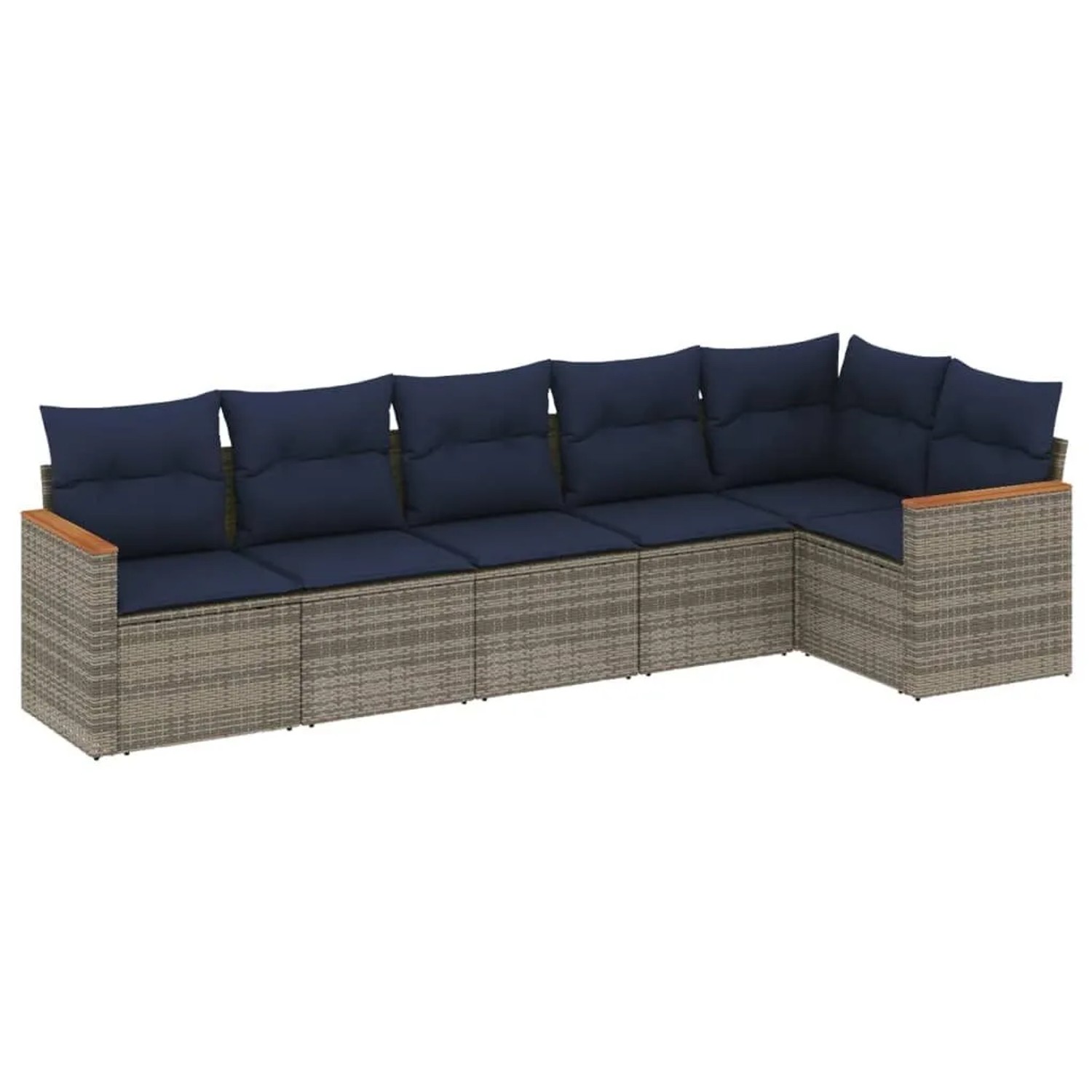 vidaXL 6-Tlg Gartensofa-Set mit Kissen Grau Polyrattan 3225991 günstig online kaufen