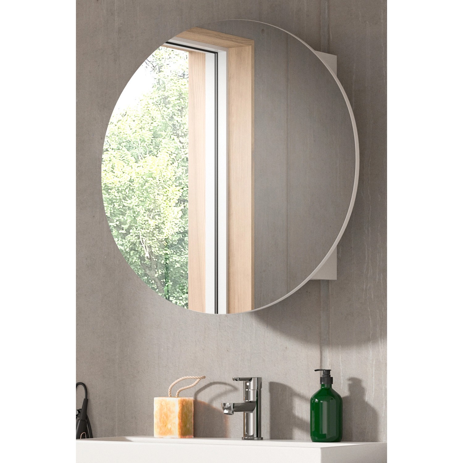 Inn.Furn Badezimmer Spiegelschrank in Weiß 70 cm Roove günstig online kaufen