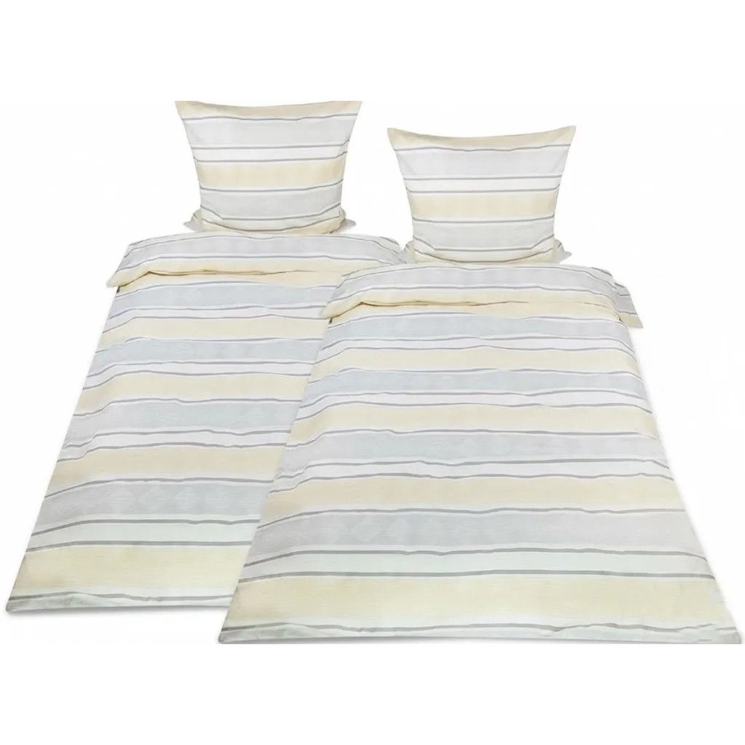 Beautissu Viola Bettwäsche 135x200cm + Kissenbezug 80x80cm Beige Biber 4tlg günstig online kaufen