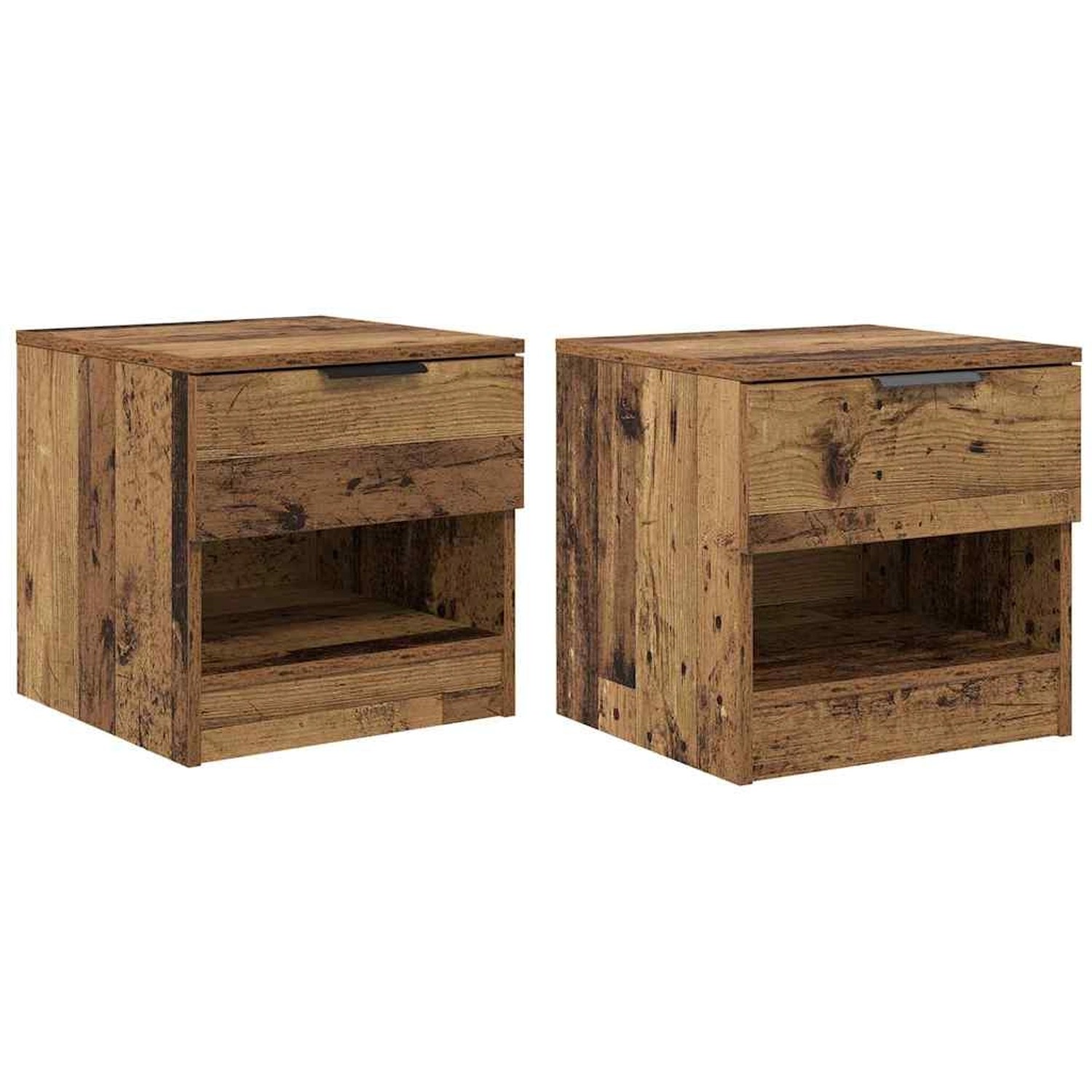 vidaXL Bettschrank 2 Stk Altholz 40 x 39 x 40 cm Holzwerkstoff 880516 günstig online kaufen