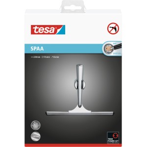 Tesa Duschabzieher Spaa, verchromt, für die Duschkabine. Badhelfer zur einfachen Wandmontage ohne Bohren.