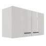Flex-Well Oberschrank Lund, 100 cm, lichtgrau glänzend mit Rauchgrau, Küchen-Hängeschrank.