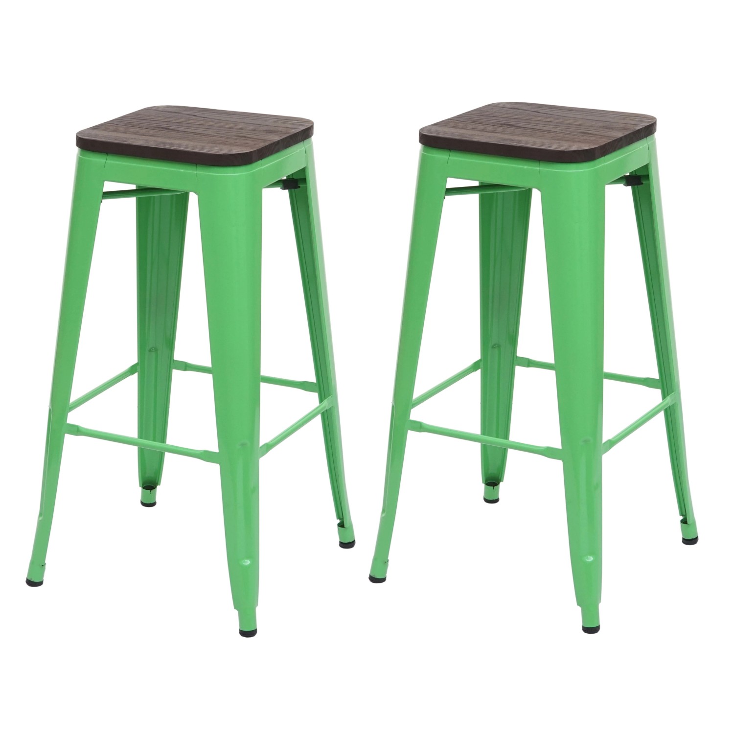 PROREGAL 2er-Set Barhocker Inkl. Holz-Sitzfläche Sitzhöhe 76cm Metall Indus günstig online kaufen