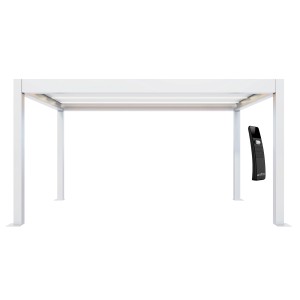 Dreamgarden Pergola 6 x 3 x 2,7 m Verona Elektrisch Weiß Lamellendach