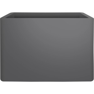 Anthrazitfarbener Elho Pflanzkübel Pure Soft Brick Divider 80x30x59 cm mit Rollen.