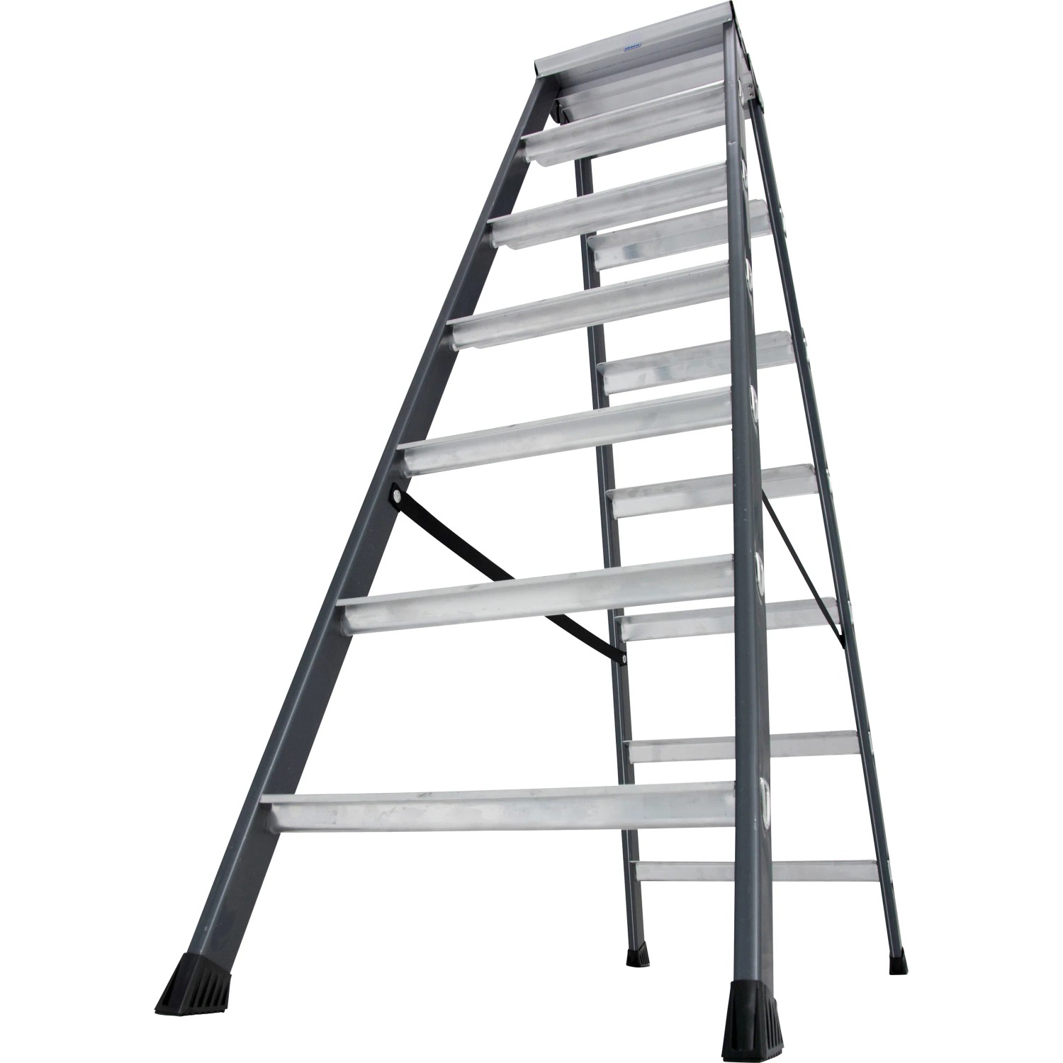 Krause Doppelleiter SePro D 2 x 7 Stufen 150 cm x 53 cm x 136 cm Eloxiert