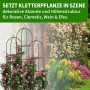 TTL GARDEN Obelisk Rankhilfe XL 195 x 40 cm Braun Metall Pulverbeschichtet Rankgitter Rosensäule Kletterhilfe für Rosen Clematis_5