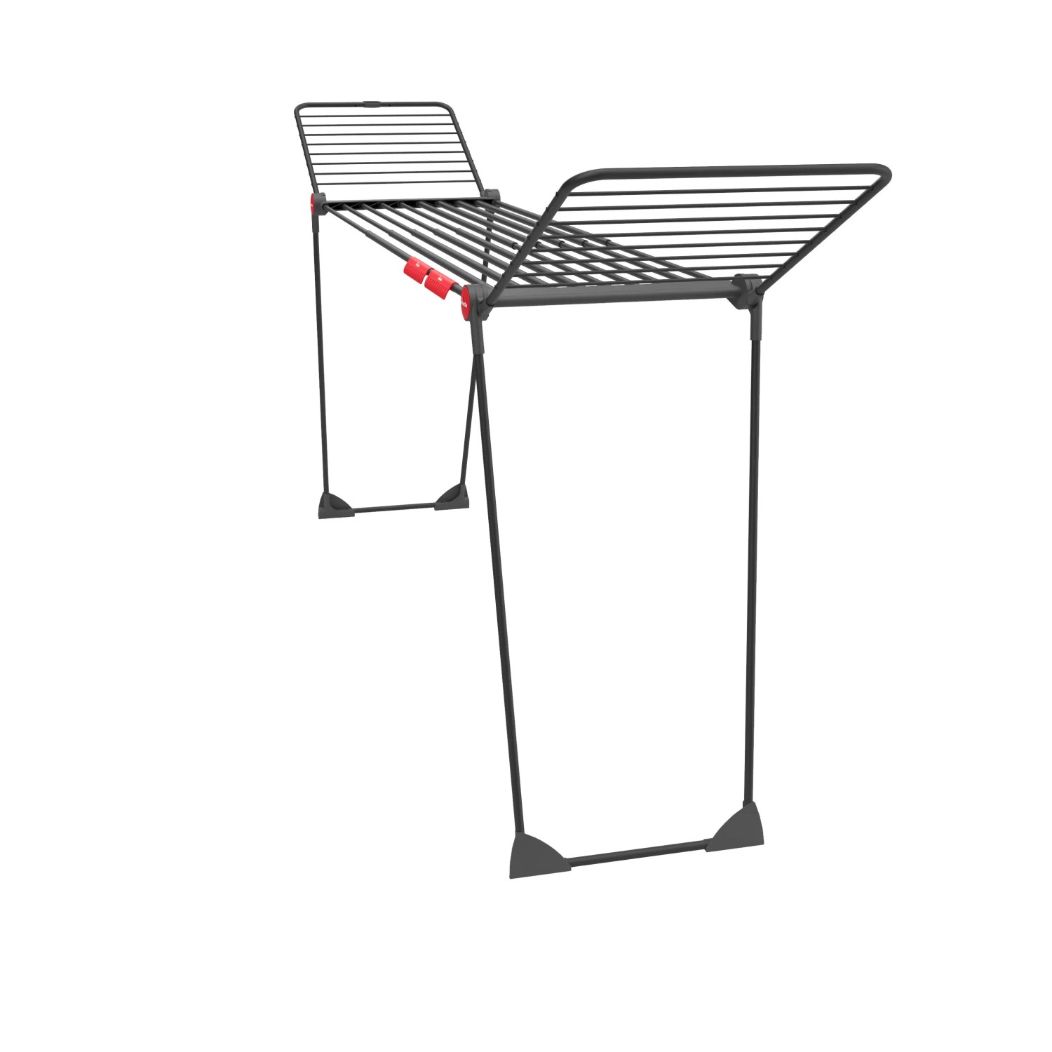 Vileda Wäscheständer Infinity Flex Ultimate, schwarz, mit ausziehbarem Mittelteil und Flügeln.