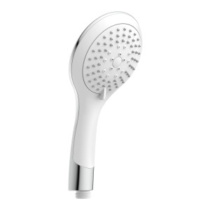 Schütte Handbrause Broadway in Weiß/Chrom mit Antikalk-Noppen und 5 Strahlarten.