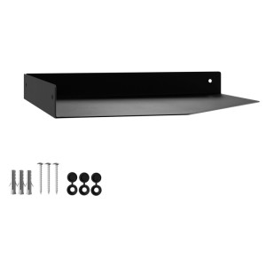 Schwarzes SOTECH Design Wandeckregal HOVER-X aus Stahl, inkl. Befestigungsmaterial für Wandmontage.