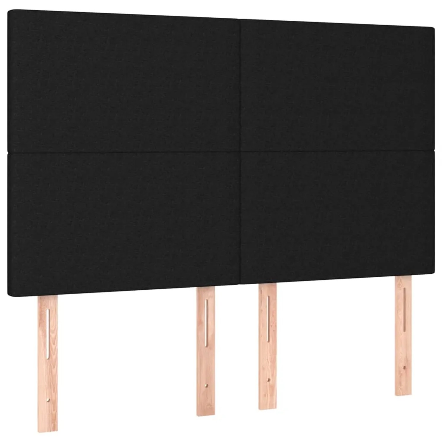 Schwarzes vidaXL Boxspringbett 140x190 cm mit Stoffbezug und Kopfteil.