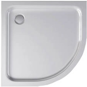 Viertelkreis Duschtasse 80x80 cm, flache Duschwanne aus Acryl mit Ablauf, alpinweiß.