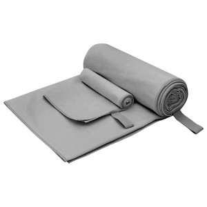 vidaXL Sporthandtuch Set 2-Tlg Dunkelgrau Stoff 42011493