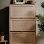 Furn.Design Schuhkipper Eiche Sonoma mit Bast-Dekor 70 x 125 cm 3 Kipper Scandi Niran_8