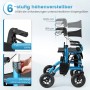 Costway Rollator mit Luftbereifung 2-In-1 Rollstuhl Bis 140 kg Blau_4