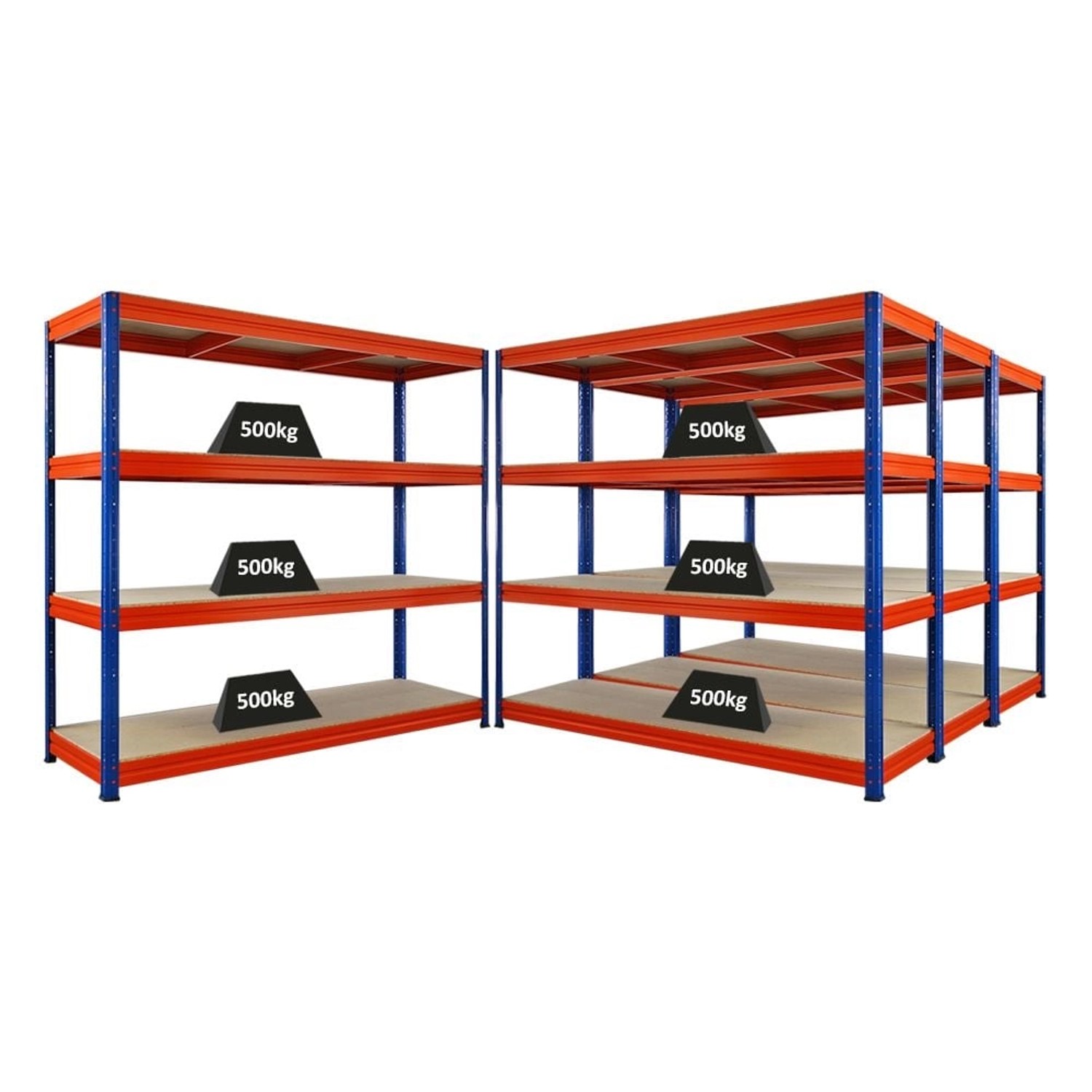 PROREGAL Mega Deal 4x Schwerlastregal Dino HxBxT 180x200x60cm 4 Spanplatten günstig online kaufen
