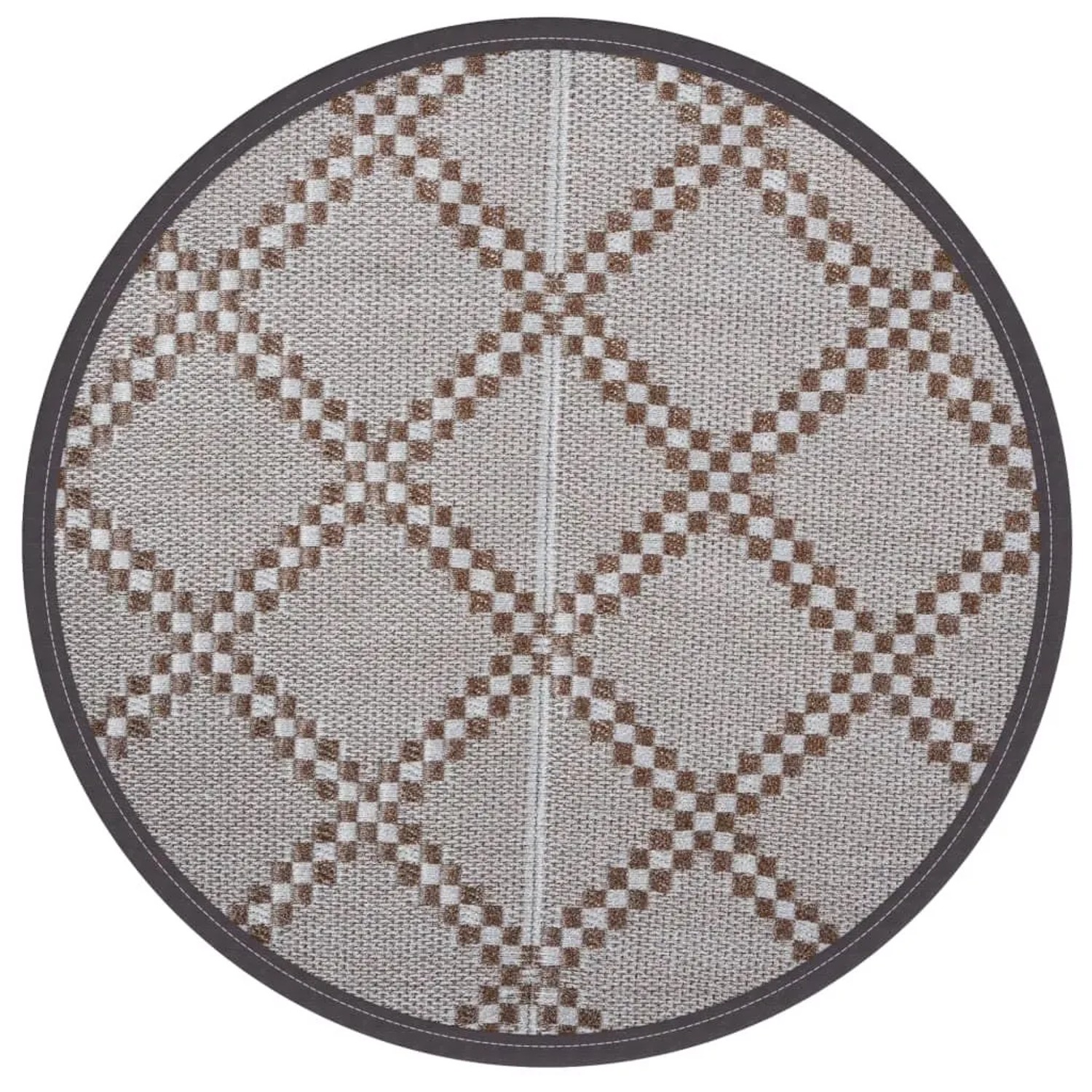 vidaXL Outdoor-Teppich ARAKIL Braun Ø200 cm PP 368480
