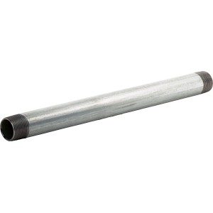 Längliches, verzinktes Temperguss-Fitting 26,4 mm (R 3/4) x 300 mm mit Außengewinde.