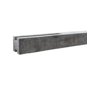 Betongrauer Zwischenpfosten (290 cm) für einseitigen Betonzaun.
