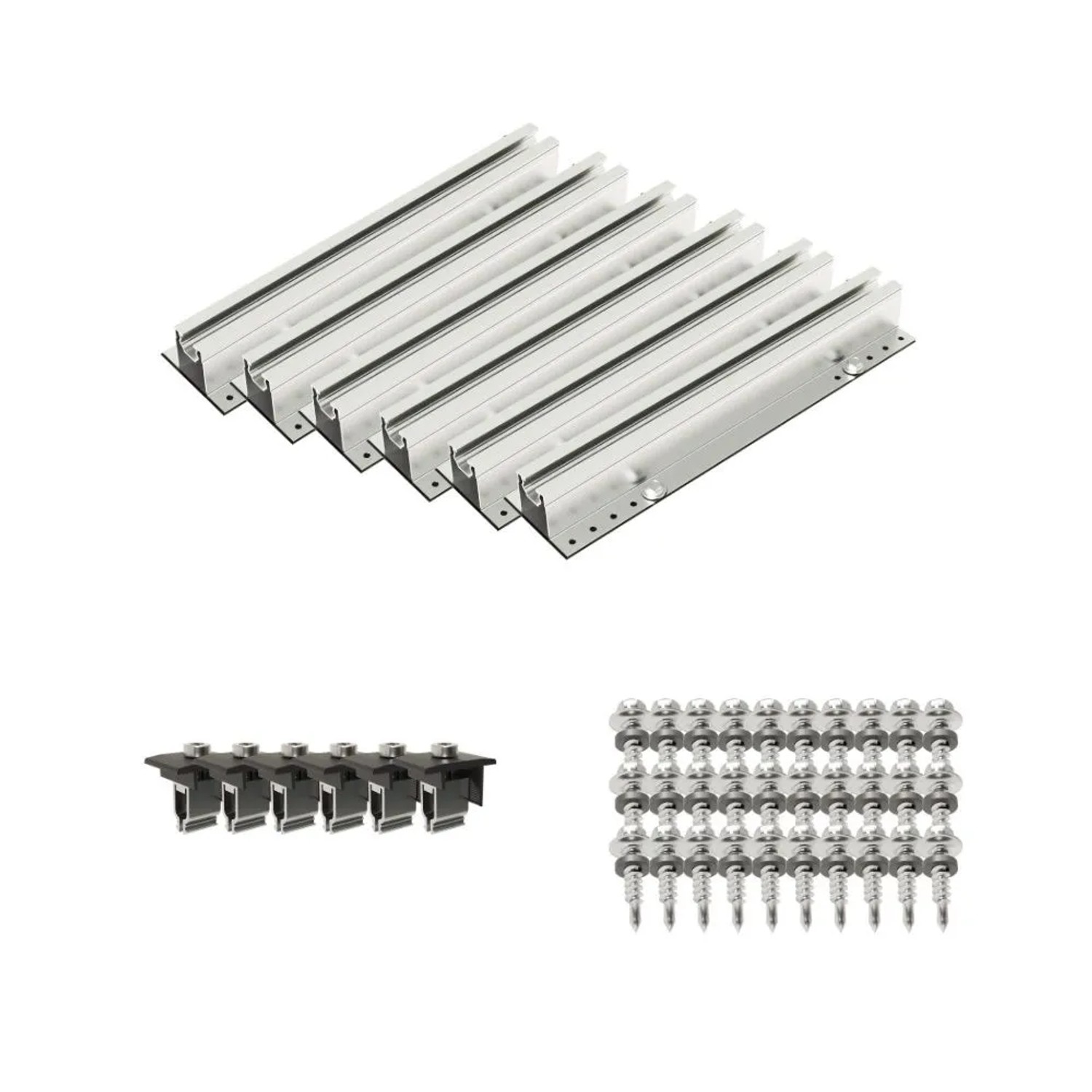 PVundSO Solarmodul-Halterung für 2 Module Befestigung Gartenhütte Trapezblech